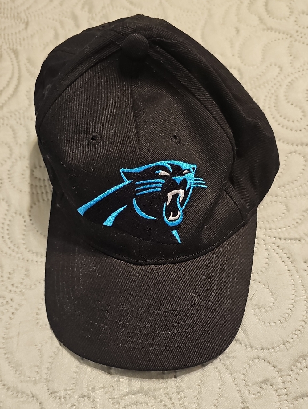 NFL Carolina Panthers Black Hat with Blue Panthers Logo